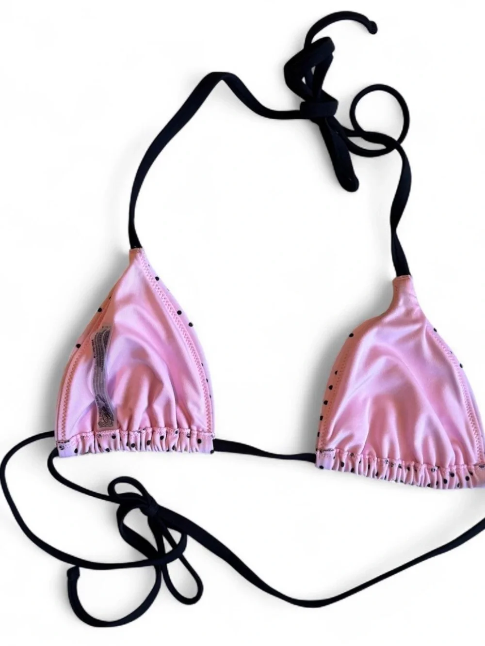 Victoria’s Secret Pink x Frankie’s Bikinis Pink + Black Polka Dot Bikini Set